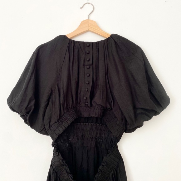 Moon river puff sleeve back cut out mini dress - Picture 6 of 7